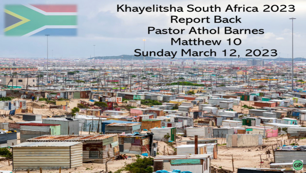 Khayelitsha Mission report back – Athol Barnes